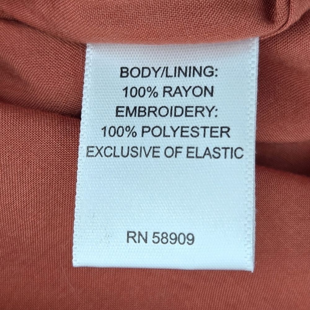Nurture Tiered Maxi Skirt Womens Size 3X Orange Red Embroidered Boho Peasant - Picture 8 of 10